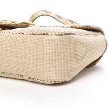 Gucci Raffia Elaphe Matelasse Small GG Marmont Shoulder Bag Natural Cream Brown 10 of 10