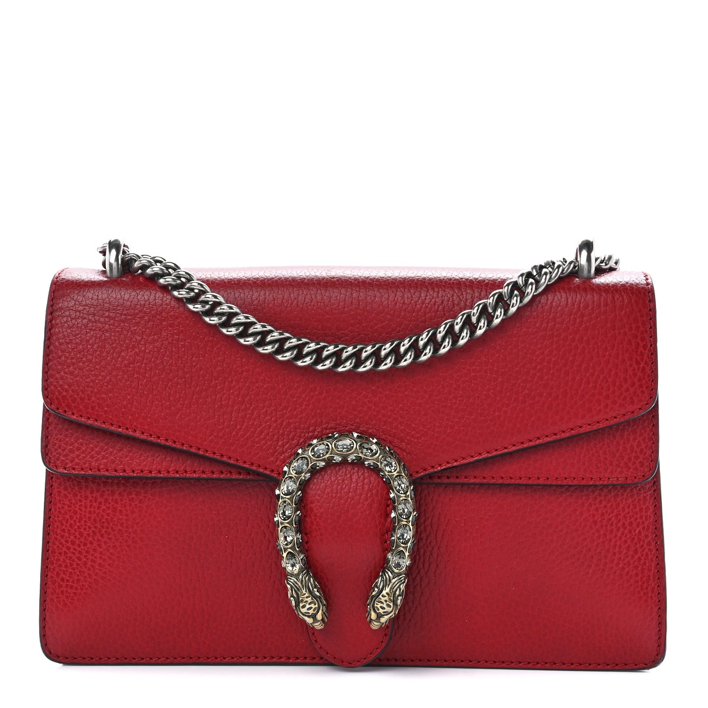 Dollar Calfskin Swarovski Crystal Small Dionysus Shoulder Bag Hibiscus Red