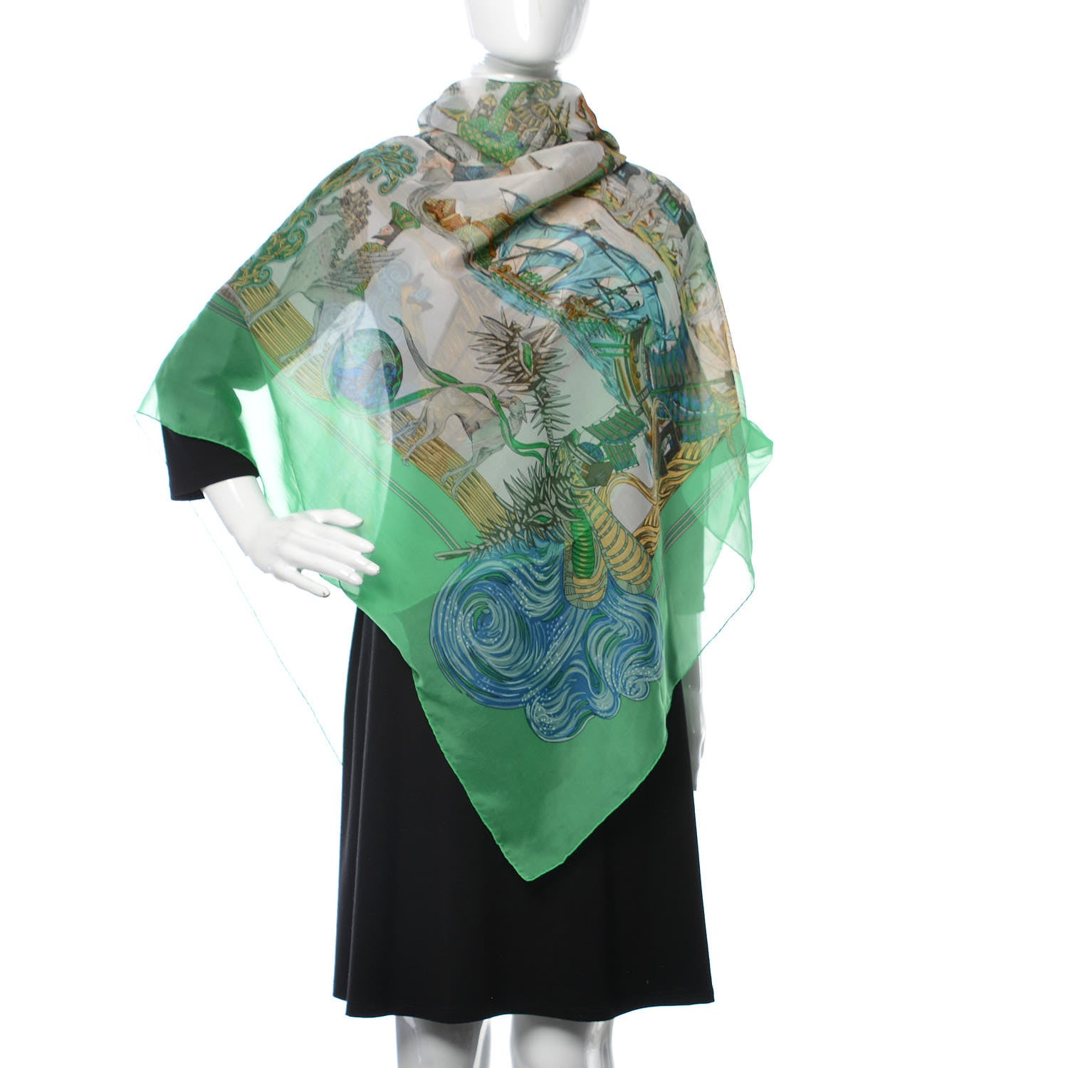 Hermes Silk Au Fil De La Soie Scarf 140 2 of 5