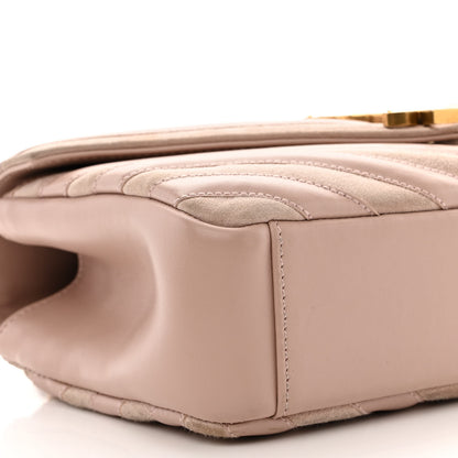 Saint Laurent Calfskin Suede Matelasse Chevron Medium Monogram College Bag Rose Poudre 9 of 16