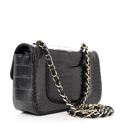 Chanel Shiny Alligator Mini Rectangular Flap Black 3 of 10