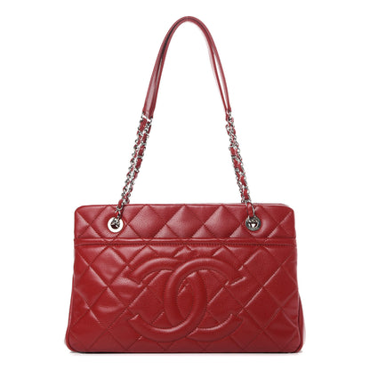 Chanel Soft Caviar Timeless Shopping Tote Red 1 of 14