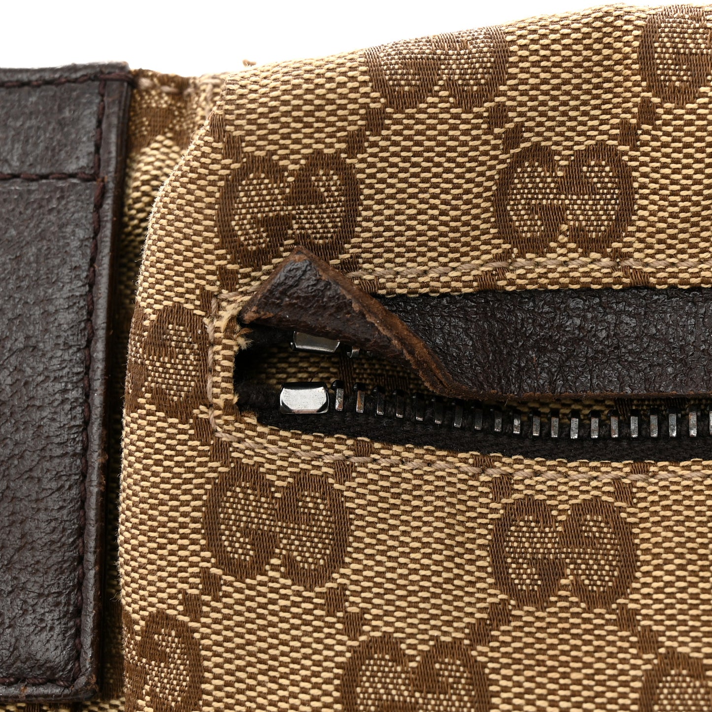 GG Monogram Web Double Pocket Belt Bag Dark Brown