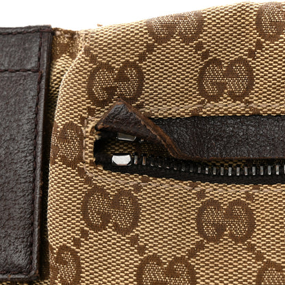 Gucci GG Monogram Web Double Pocket Belt Bag Dark Brown 12 of 13
