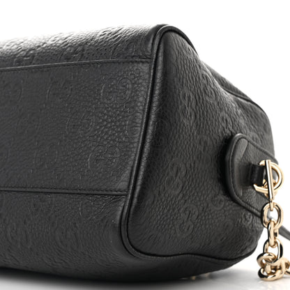 Gucci Calfskin GG Emblem Medium Boston Bag Black 10 of 11