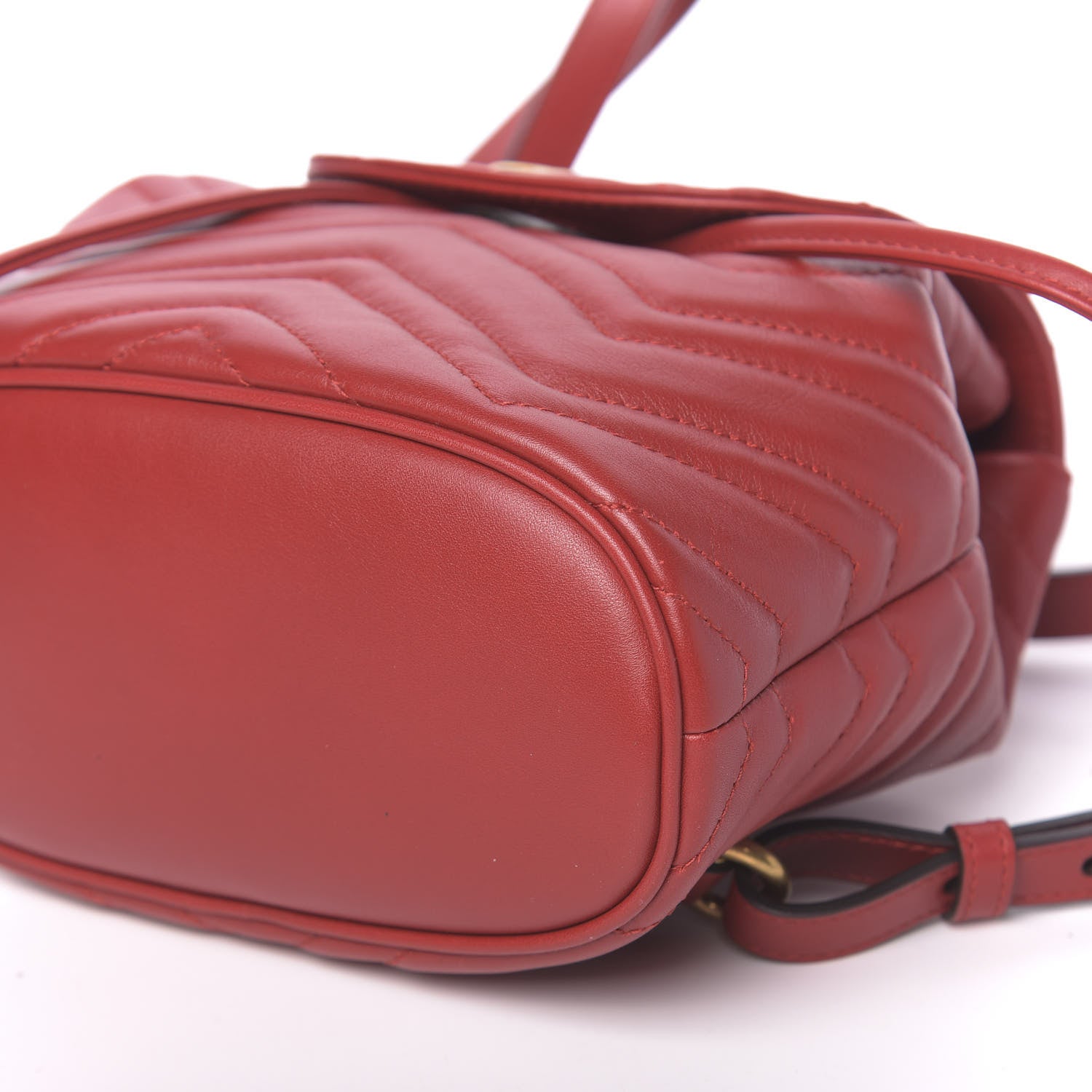 Gucci Calfskin Matelasse GG Marmont Flap Backpack Hibiscus Red 9 of 9