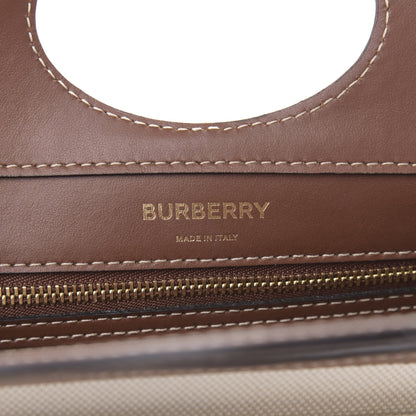 Burberry Canvas Smooth Calfskin Two Tone Mini Pocket Bag Tan 6 of 9