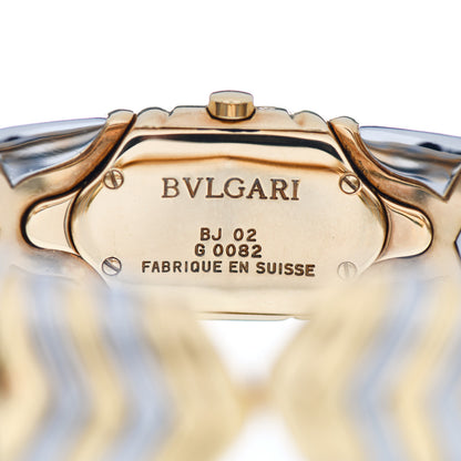 Bulgari Stainless Steel 18K Yellow Gold 17mm Alveare Quartz Watch Black 4 of 4