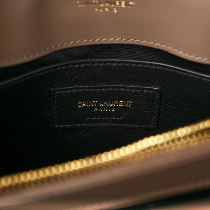 Saint Laurent Calfskin Y Quilted Monogram Small Loulou Chain Satchel Taupe 6 of 8