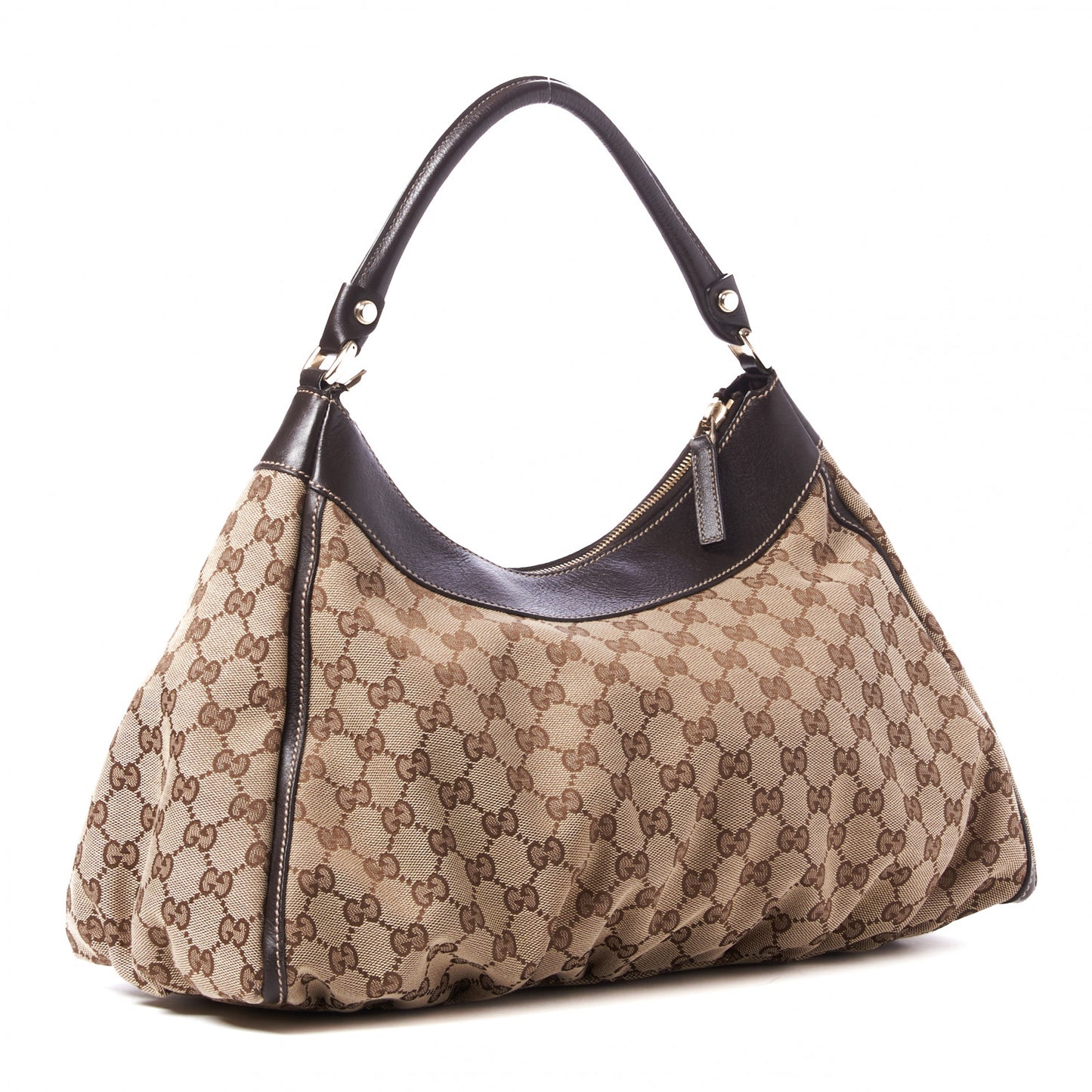 Monogram Large D Gold Hobo Dark Brown
