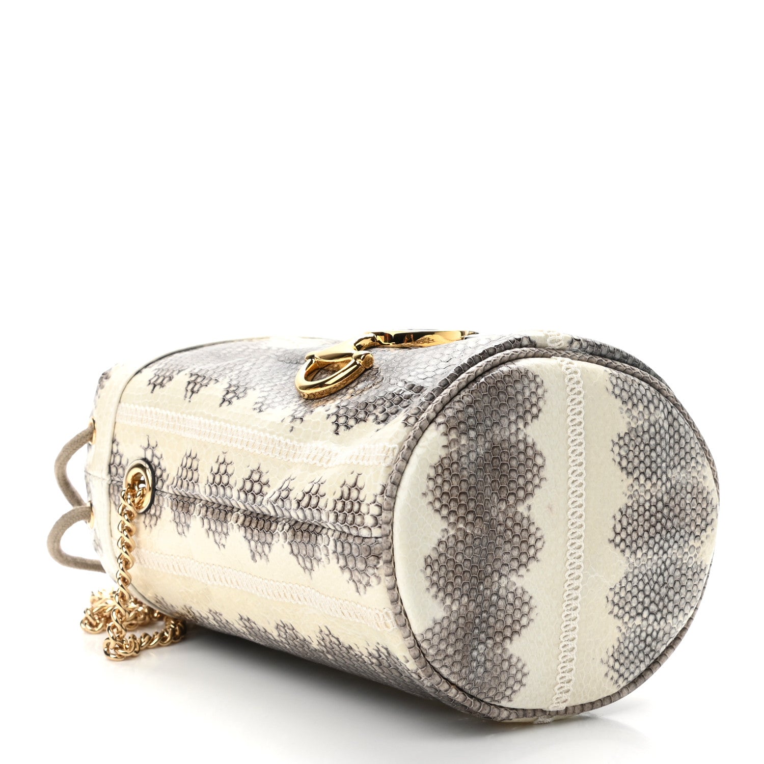 Gucci Snakeskin Mini Zumi Bucket Bag Grey 3 of 9