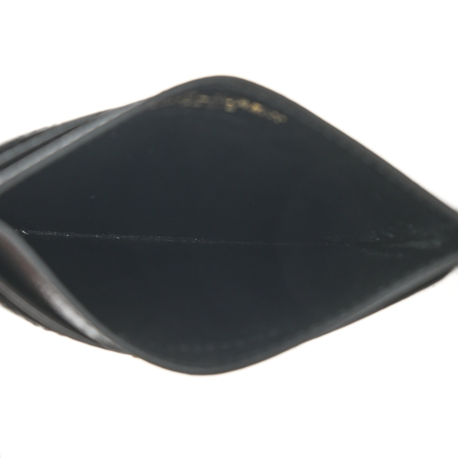Saint Laurent Grain De Poudre Matelasse Chevron Monogram Credit Card Case Black 5 of 7