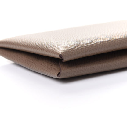 Hermes Epsom Calvi Card Case Etoupe 7 of 9