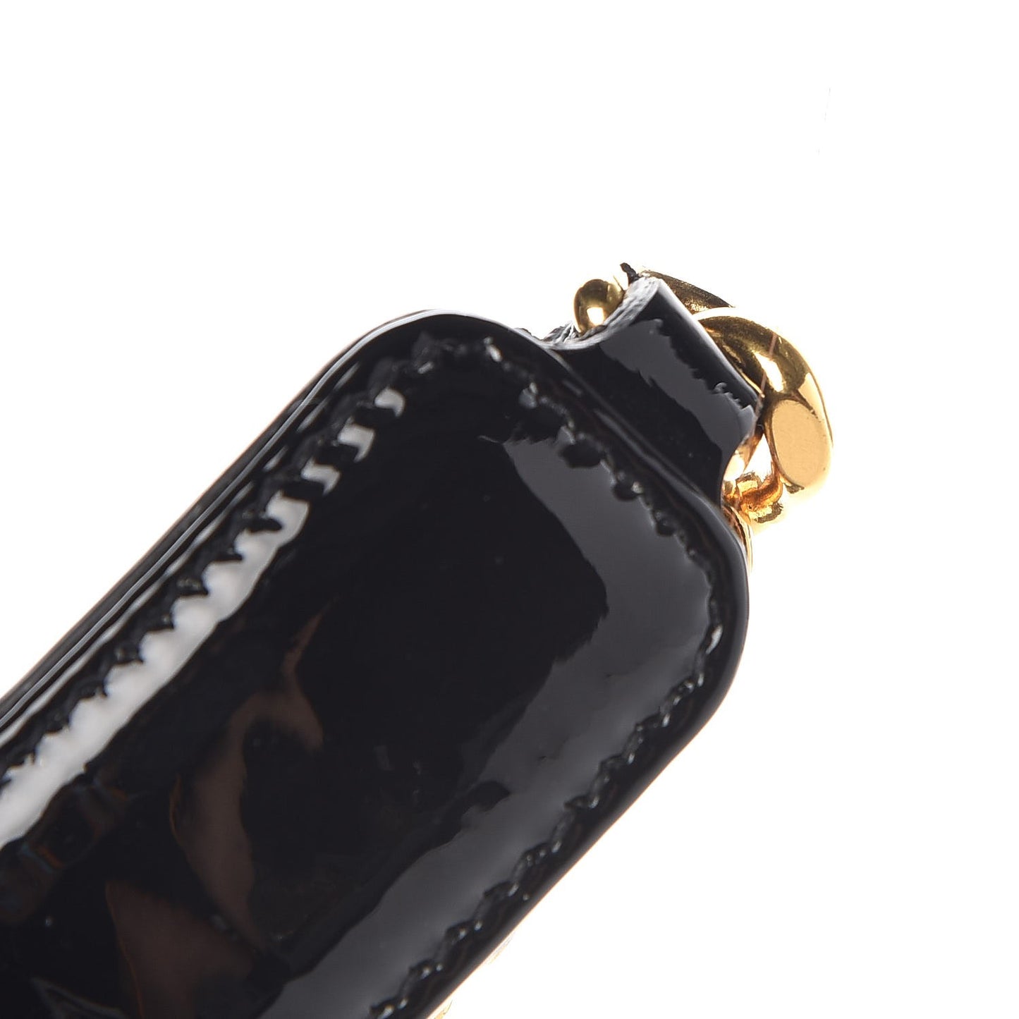 Patent Matelasse Monogram Large Vicky Chain Bag Black