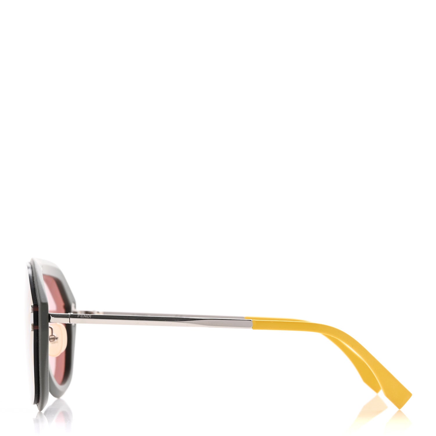 Fendi Rubber FF Fabulous Shield Sunglasses FF M0039/G/S Black Yellow 3 of 7