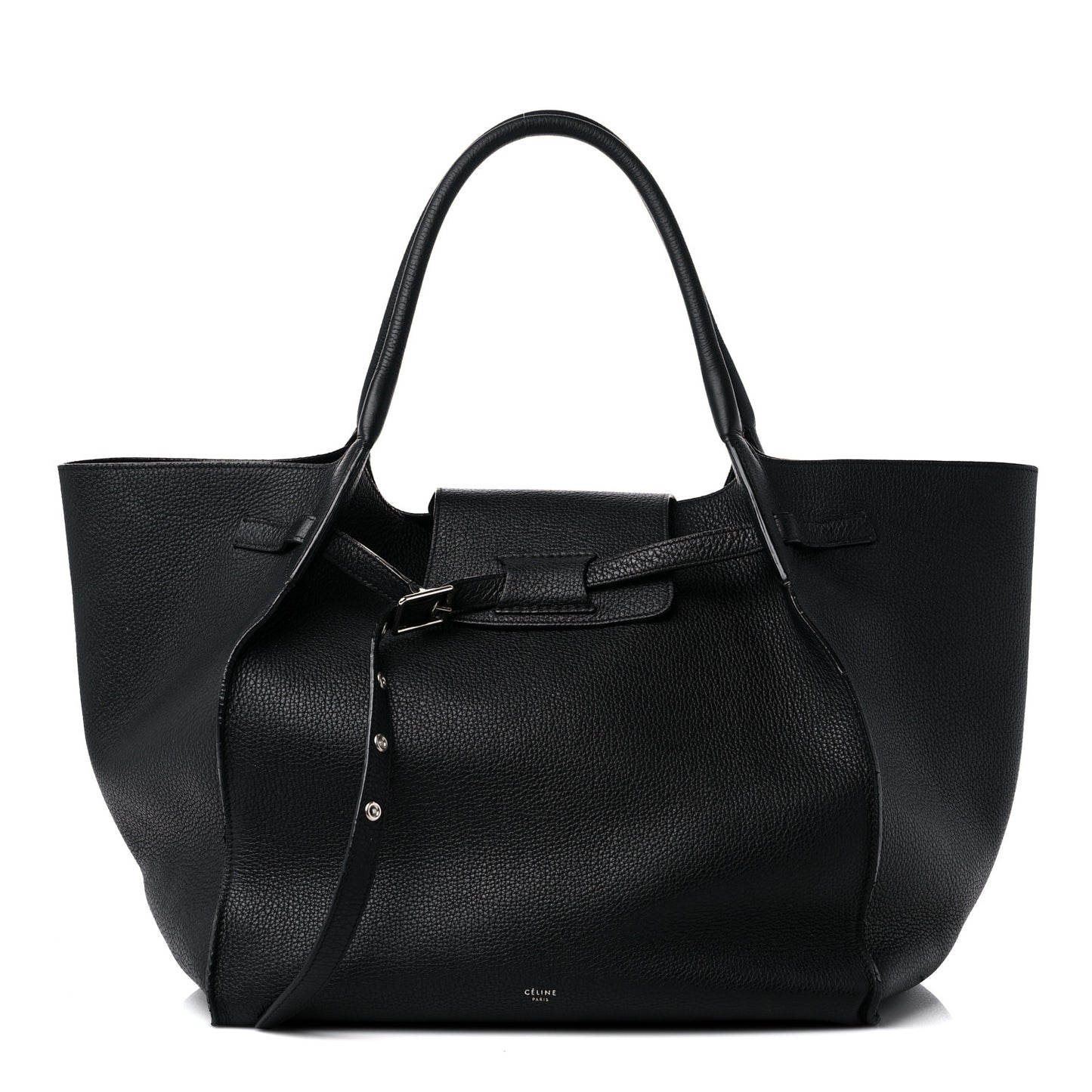 Supple Grained Calfskin Medium Big Bag Black