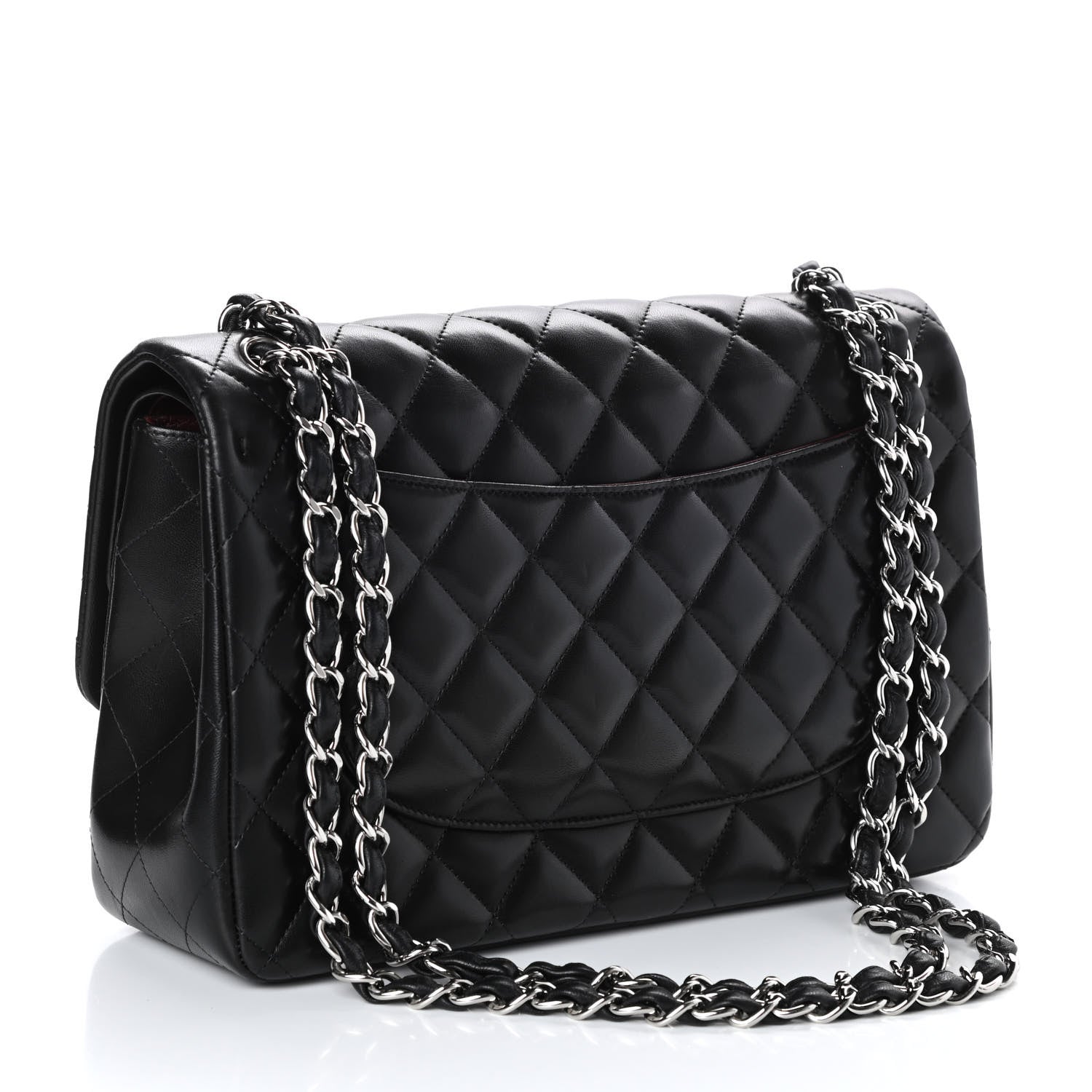 Chanel Lambskin Quilted Jumbo Double Flap Black 3 of 10