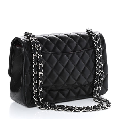 Chanel Lambskin Quilted Jumbo Double Flap Black 3 of 10