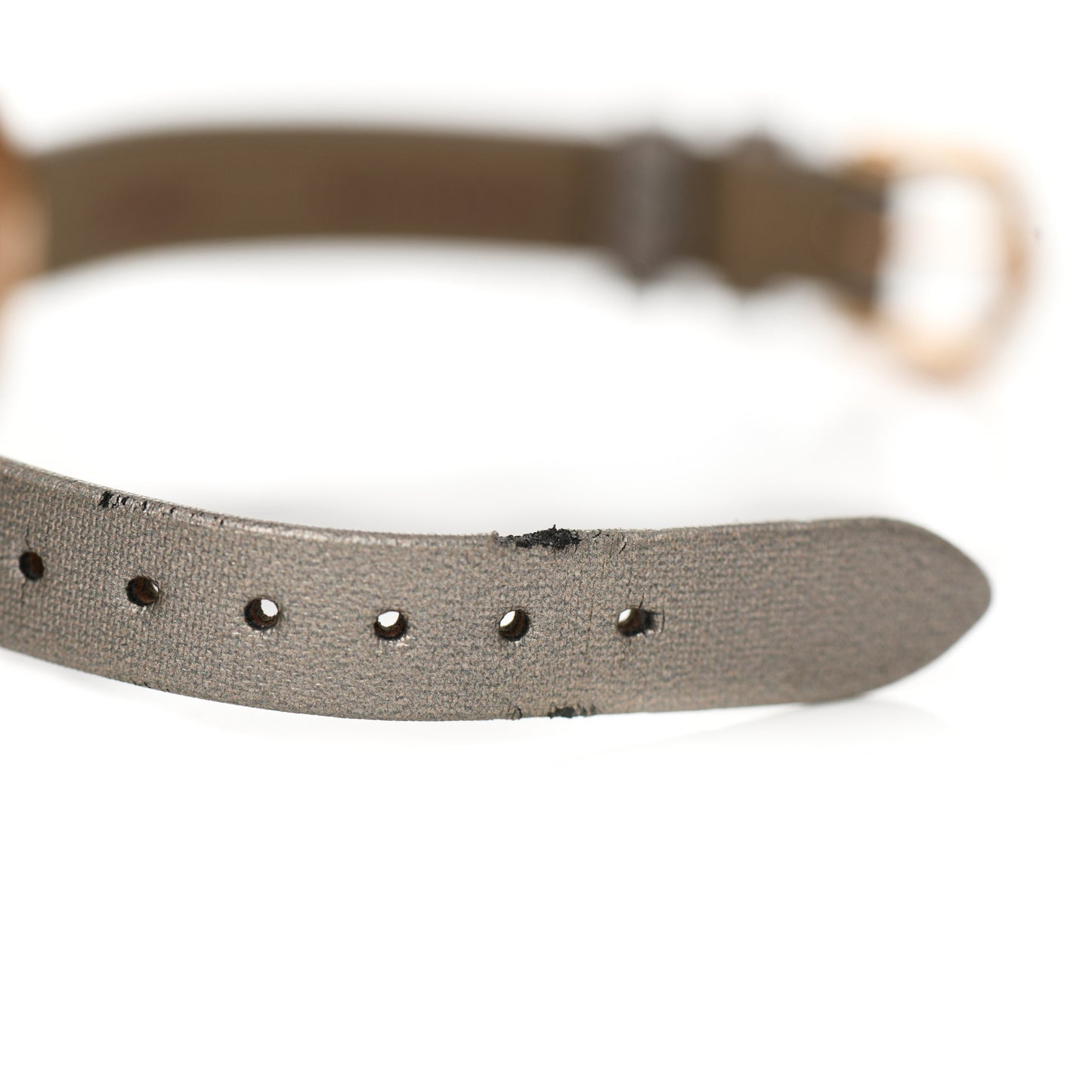 18K Pink Gold Satin Diamond 23mm Love Quartz Watch Taupe