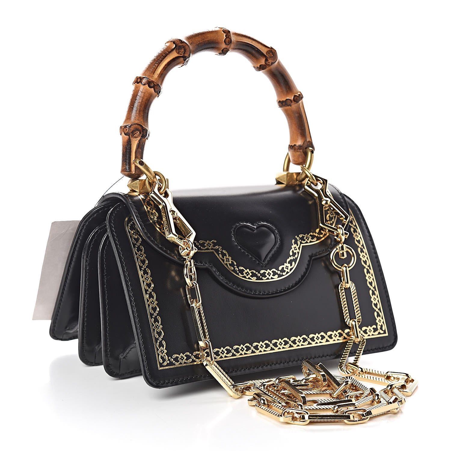 Gucci Calfskin Bamboo Mini Thiara Top Handle Bag Black 3 of 11