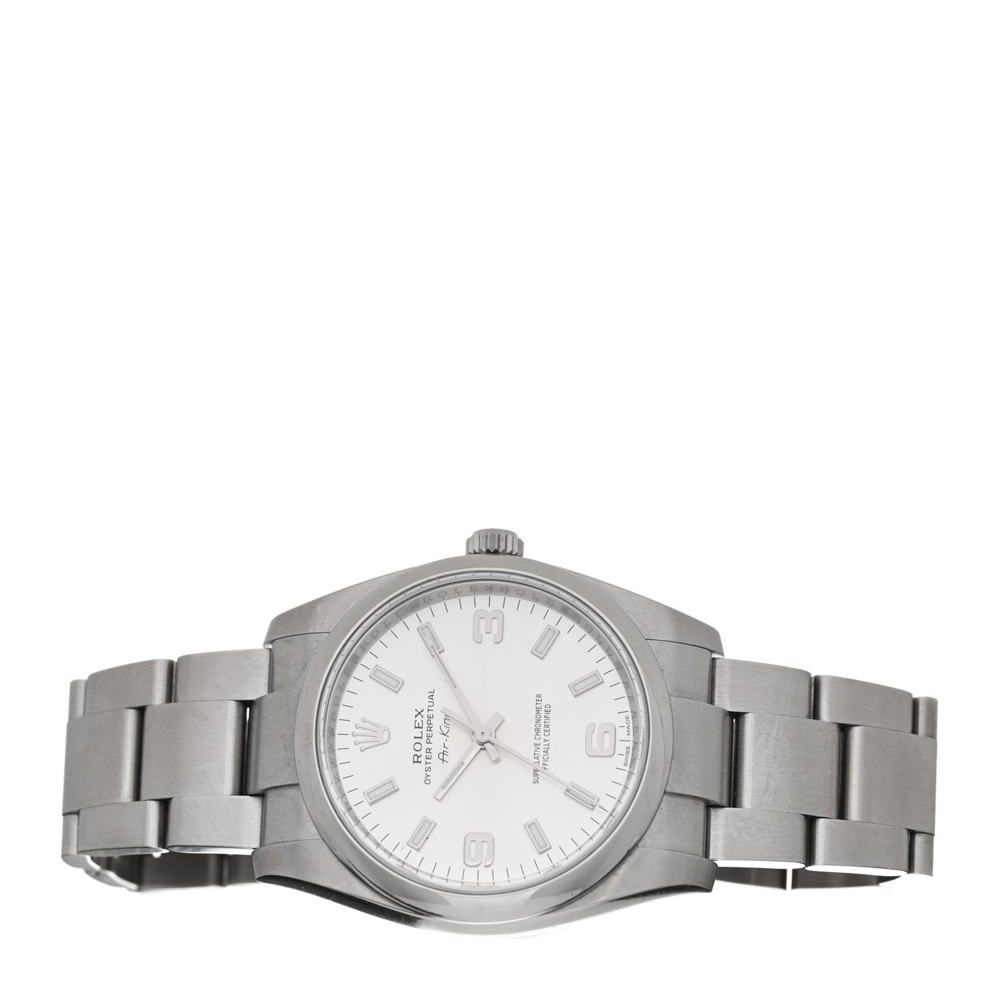 Stainless Steel 34mm Oyster Perpetual Air-King Watch Silver 114200