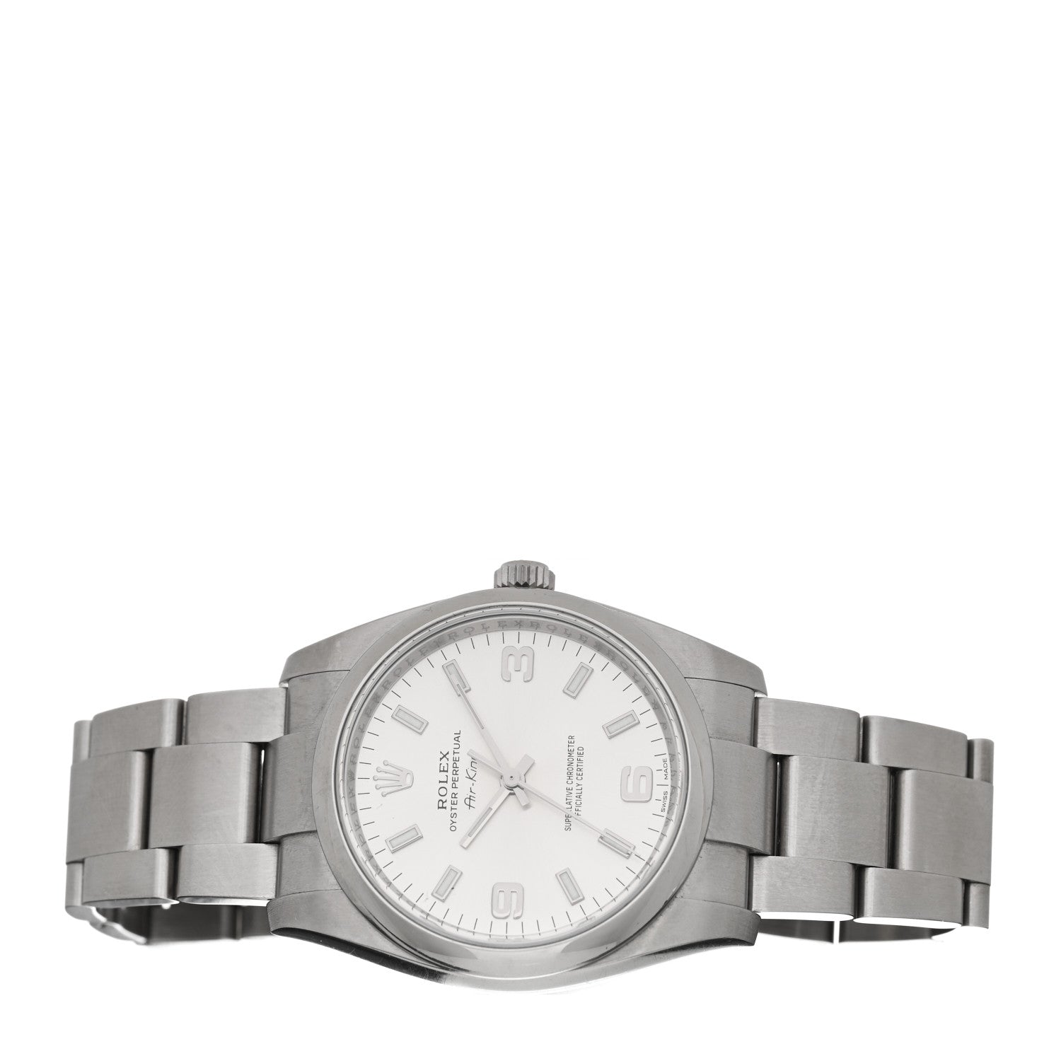 Rolex Stainless Steel 34mm Oyster Perpetual Air-King Watch Silver 114200 2 of 5