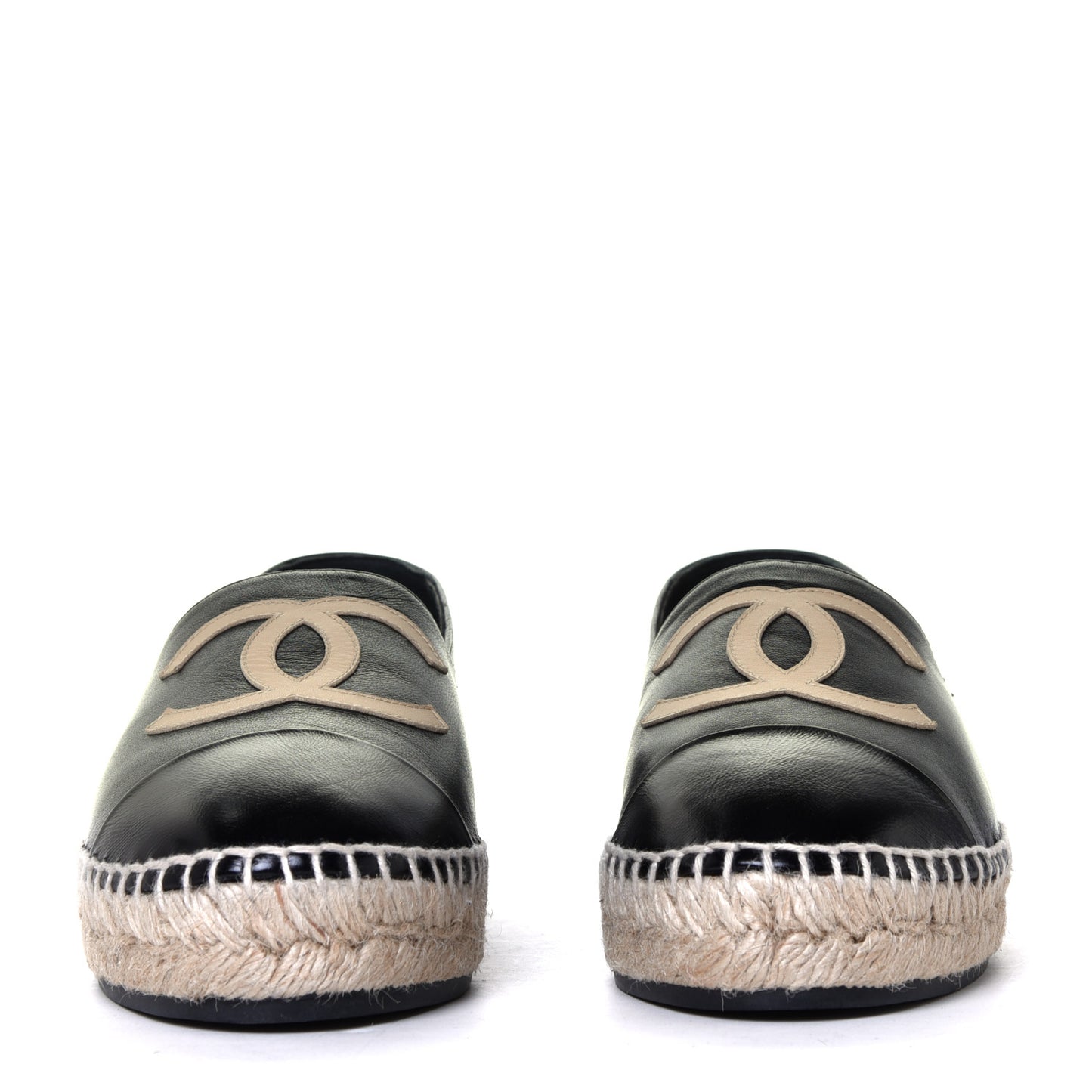 Lambskin CC Espadrilles 38 Black Beige