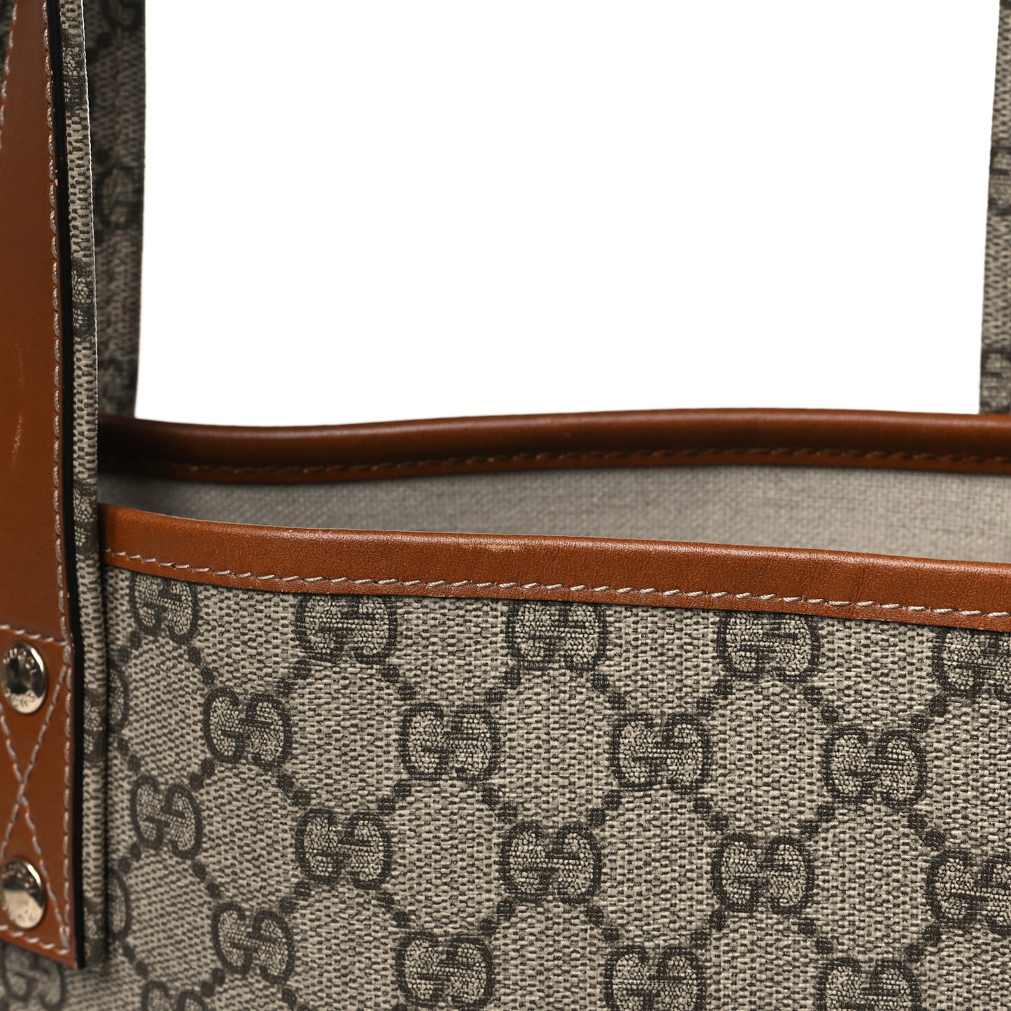 GG Plus Monogram Medium Signature Web Loop Tote Light Brown