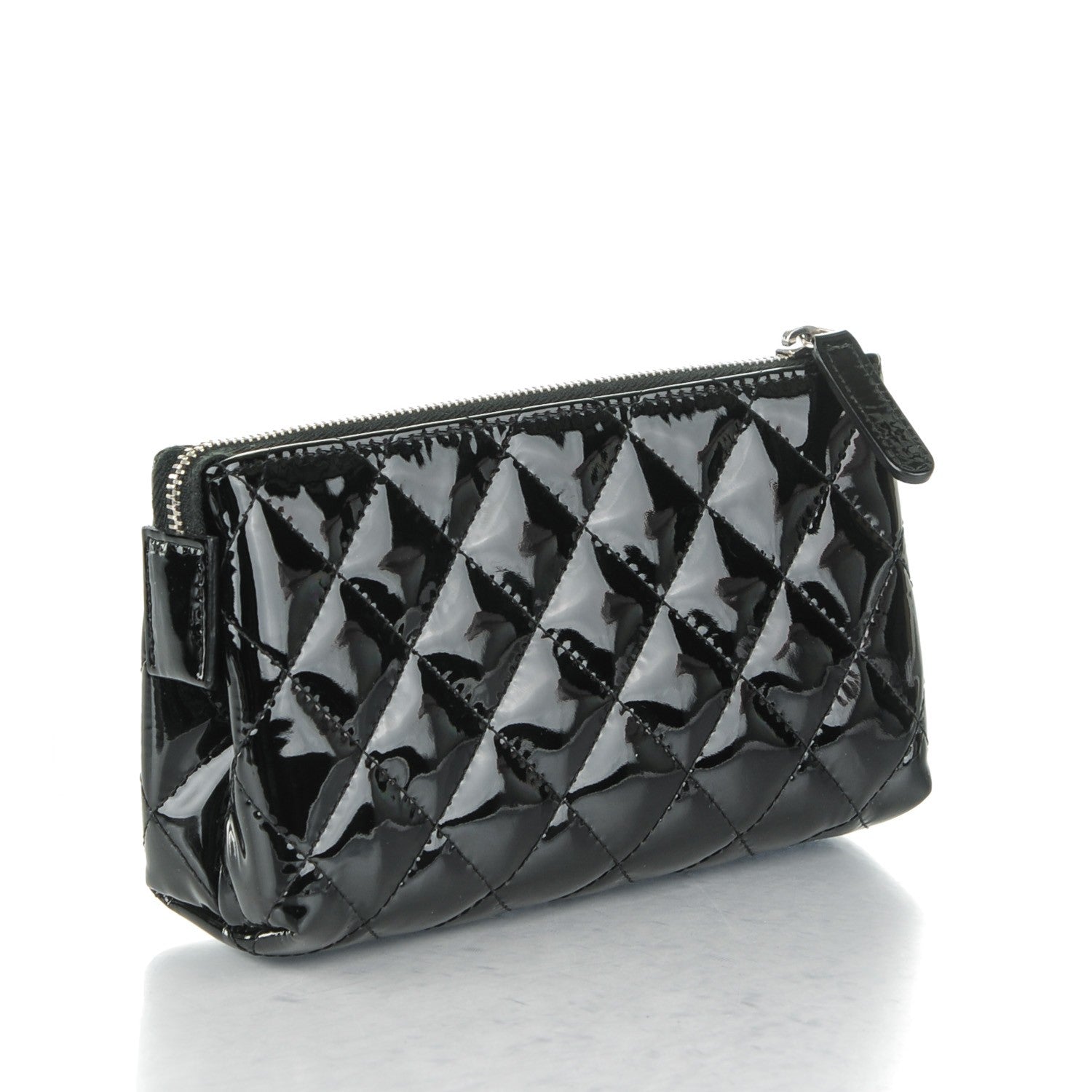 Chanel Patent Quilted Small Cosmetic Case Black 3 of 7
