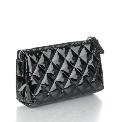 Chanel Patent Quilted Small Cosmetic Case Black 3 of 7