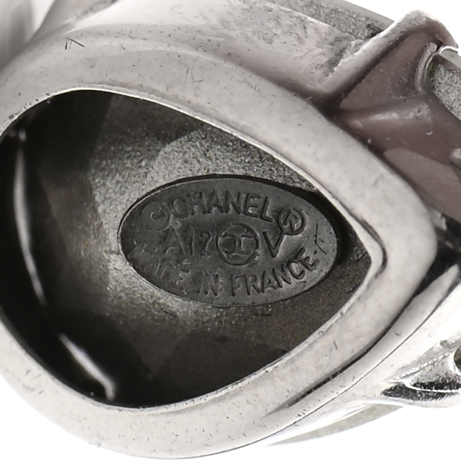Chanel Crystal CC Tear Drop Earrings Silver 4 of 4