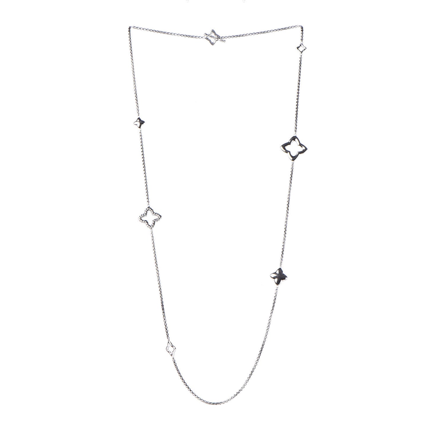 Sterling Silver 25mm Quatrefoil Chain Necklace