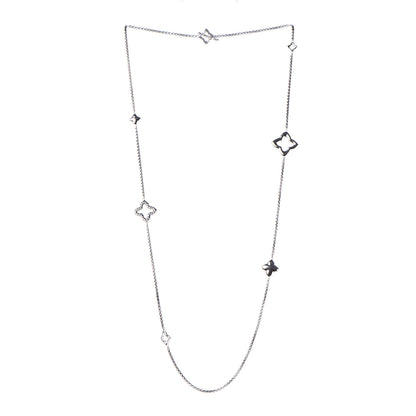 David Yurman Sterling Silver 25mm Quatrefoil Chain Necklace 3 of 5
