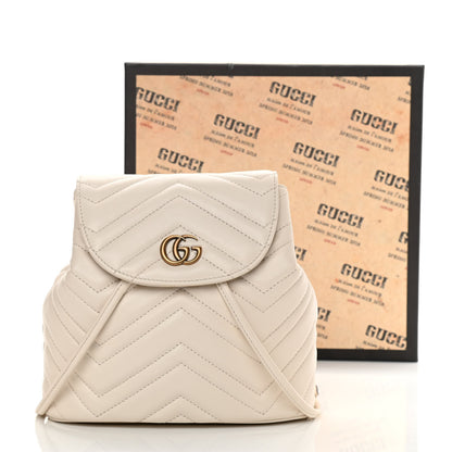 Gucci Calfskin Matelasse GG Marmont Flap Backpack White 11 of 11