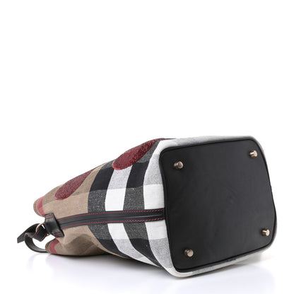Burberry Canvas Mega Check Sequin Heart Medium Ashby Hobo Black 5 of 13