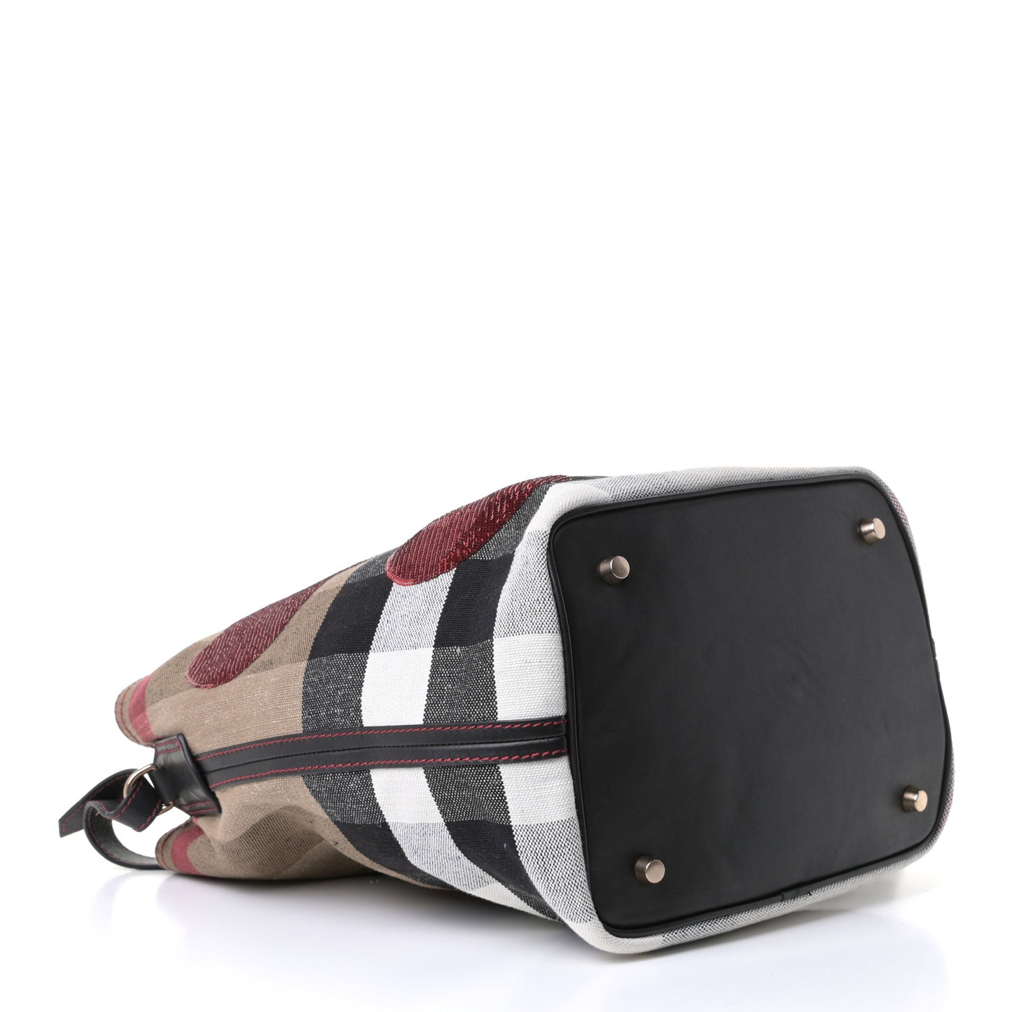 Canvas Mega Check Sequin Heart Medium Ashby Hobo Black