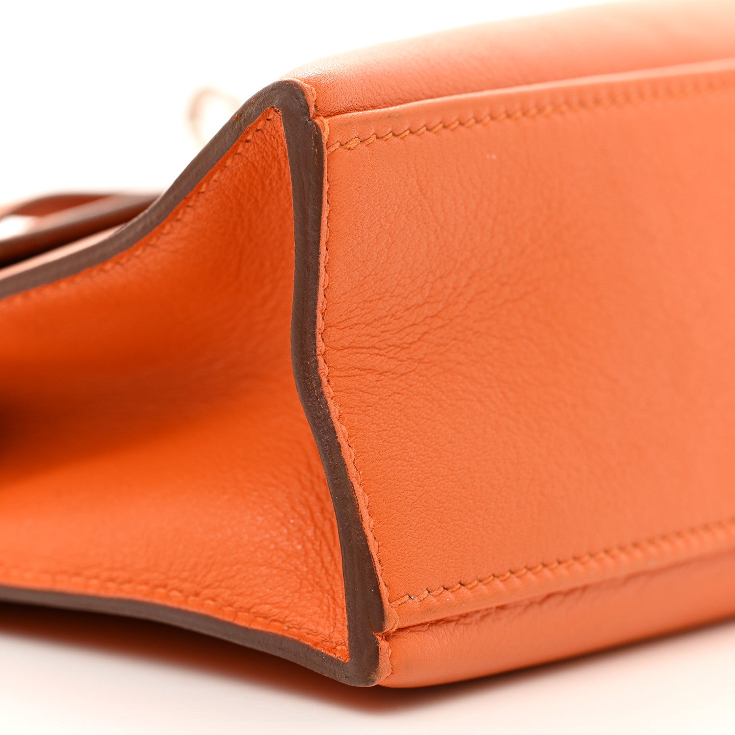 Hermes Swift Kelly Pochette Clutch Orange 9 of 13