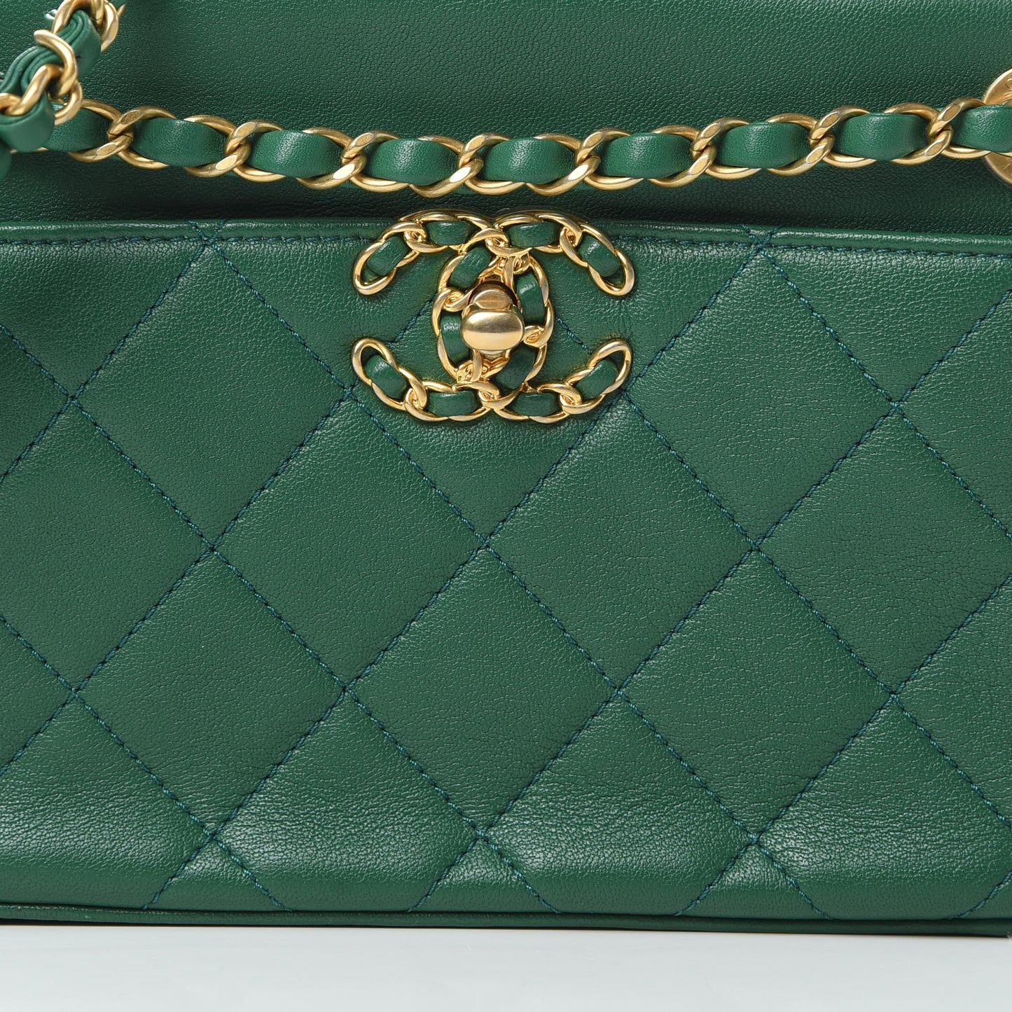 Goatskin Quilted 19 Camera Case Green