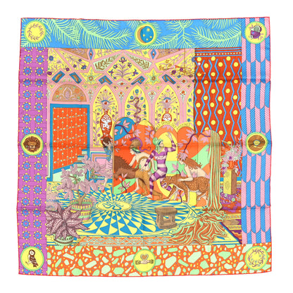 Hermes Silk La Danse Des Amazones Scarf 90 Vert Orange Multicolor 1 of 5