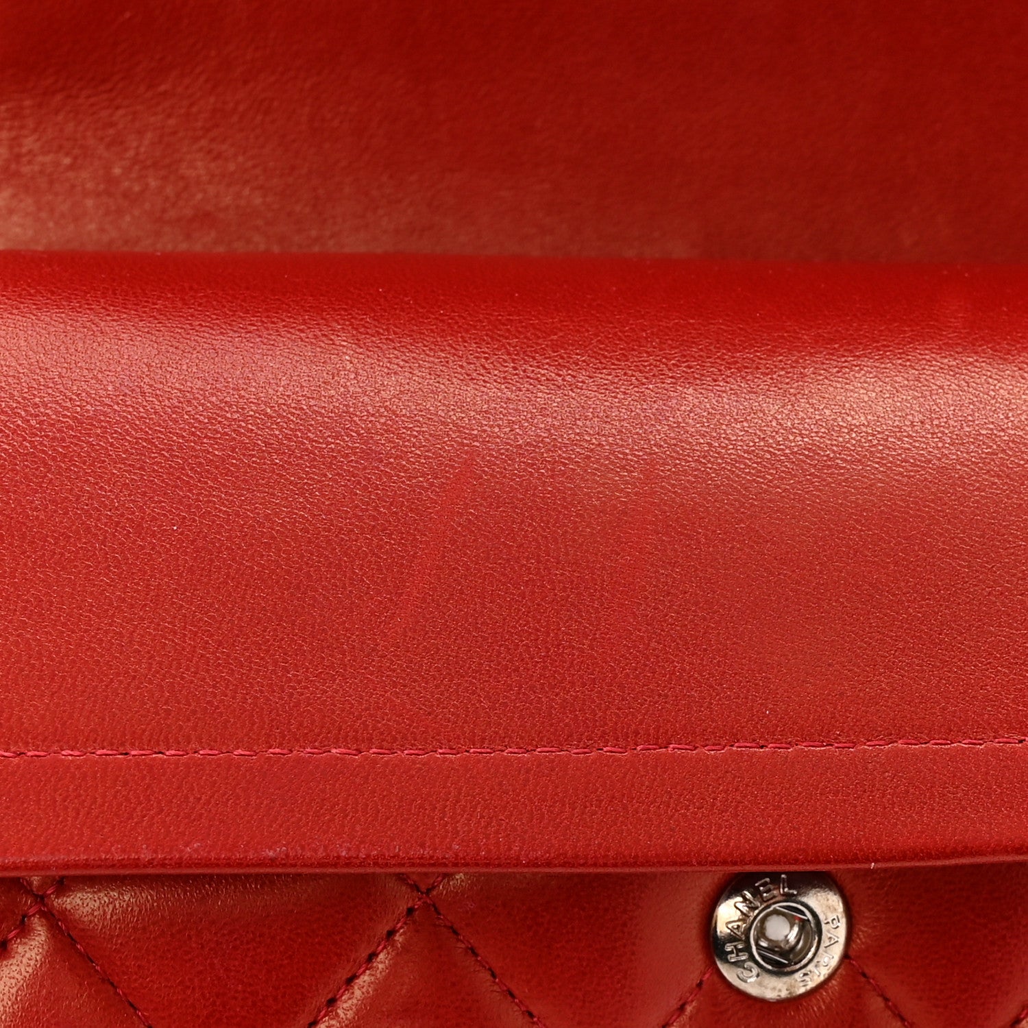 Chanel Lambskin Quilted Medium Double Flap Red 11 of 12