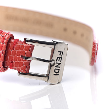 Fendi Stainless Steel Calfskin Diamond 23mm Moda Quartz Watch Red 9 of 10