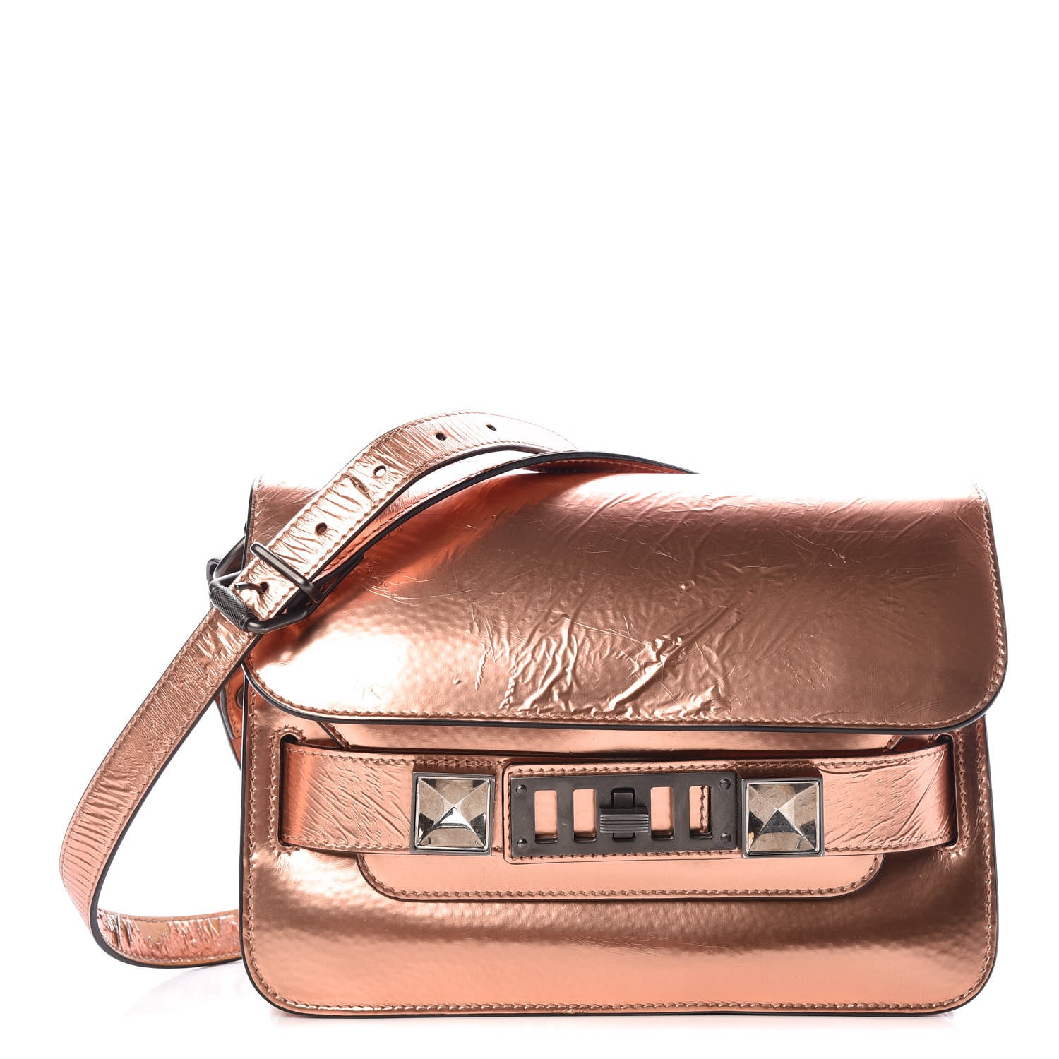 Proenza Schouler Mirrored Calfskin Mini PS11 Classic Shoulder Bag Copper 1 of 19