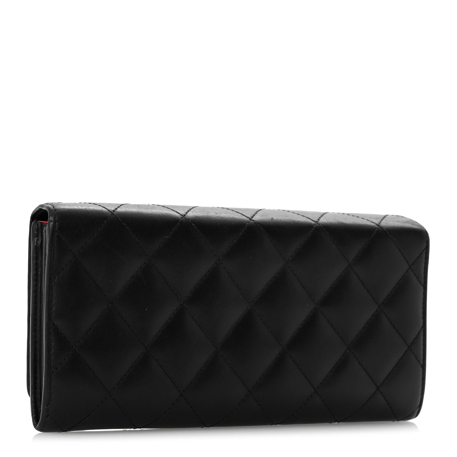 Chanel Calfskin Quilted Cambon Long Double Wallet Black 3 of 13