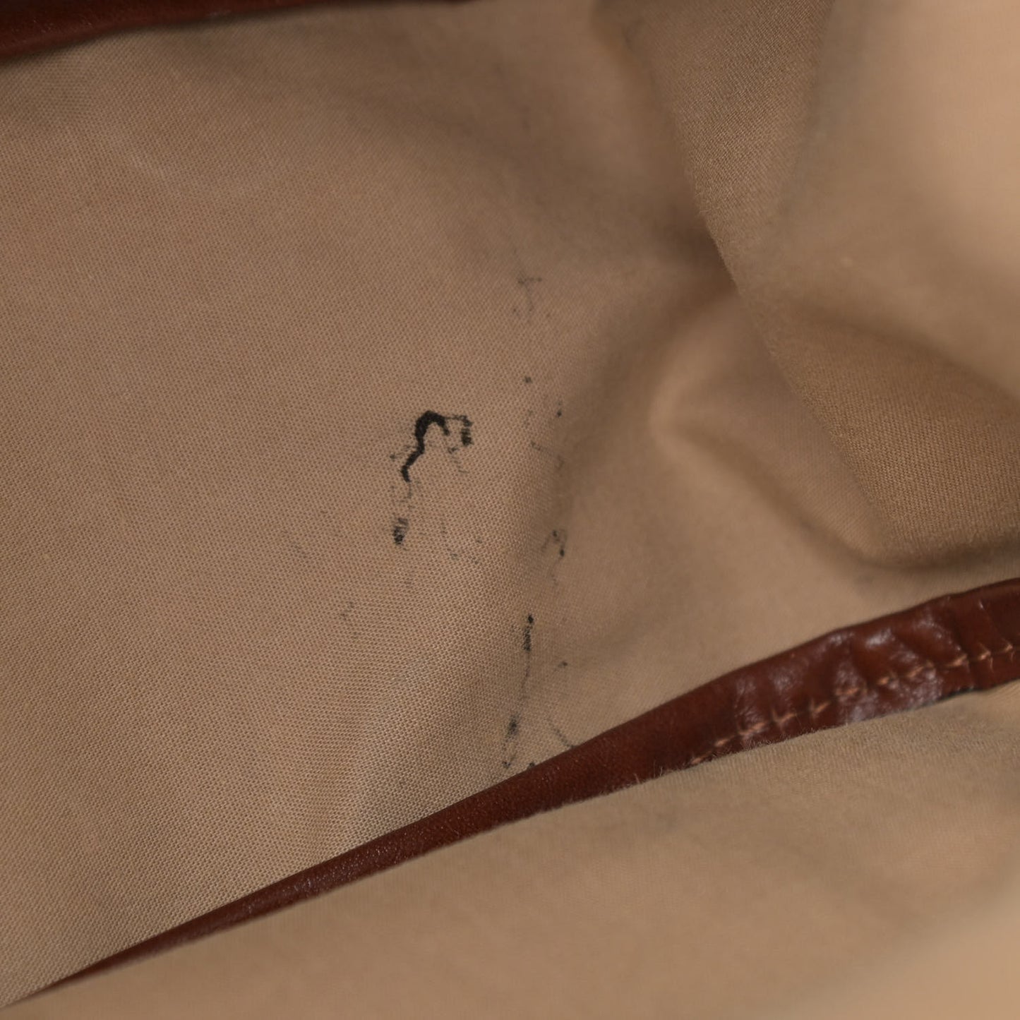 Calfskin Floral Applique Tote Brown