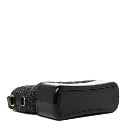Chanel Tweed Calfskin Quilted Medium Gabrielle Hobo Black 4 of 17