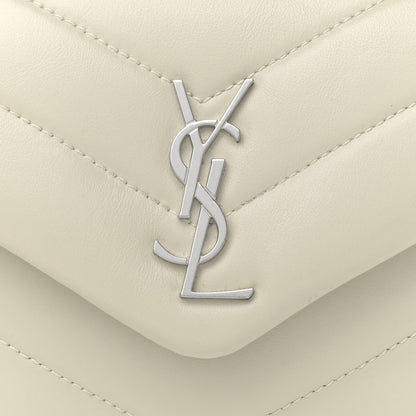 Saint Laurent Calfskin Y Quilted Monogram Toy Loulou Crossbody Bag Ivory 9 of 11