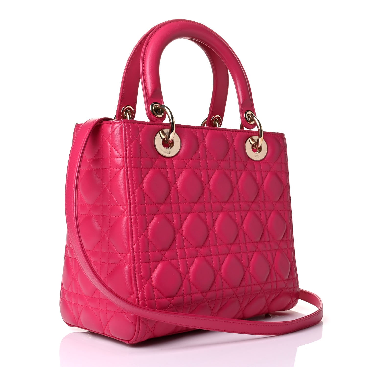 Christian Dior Lambskin Cannage Medium Lady Dior Pink 3 of 7