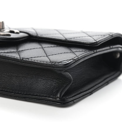 Chanel Goatskin Quilted Logo Small Chic Flap Black 8 of 8