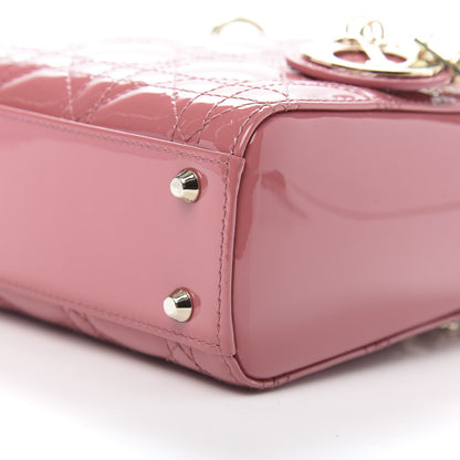 Christian Dior Patent Cannage Mini Lady Dior Pink 9 of 11