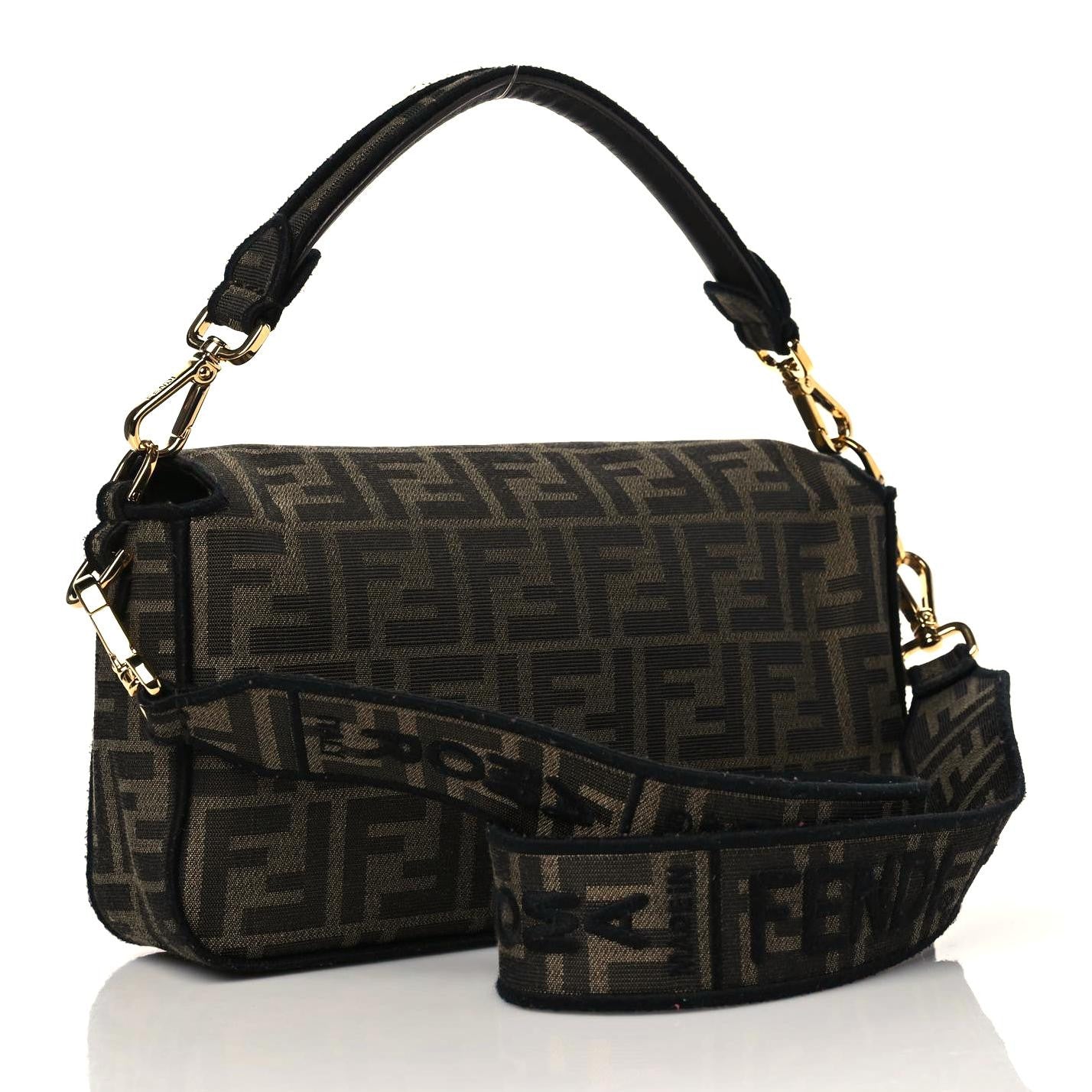 Fabric Jacquard FF 1974 Medium Baguette Tobacco Moro Black